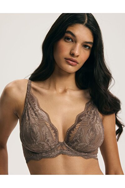 ESOTIQ Non-Padded Bra Soft Underwired with Beautiful Floral Lace Triangle Des...