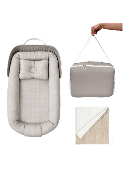 ngn collection Baby Nest with Bag + Chickpea Baby Blanket Portable Mother's S...