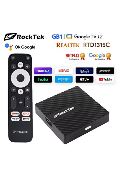 EverBox Rocktek GB1 Mini 2GB+32GB Android TV Box 4K Netflix Lisanslı Yapay Ze...