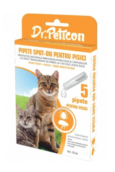 BistriVet Set 5 pipete antiparazitare non-medicamentoase pentru pisici, Dr Pe...
