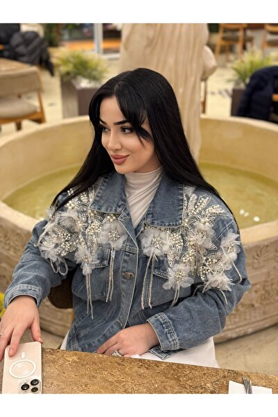 BYRANABOUTİQUE İTHAL İŞLEMELİ KOT CEKET