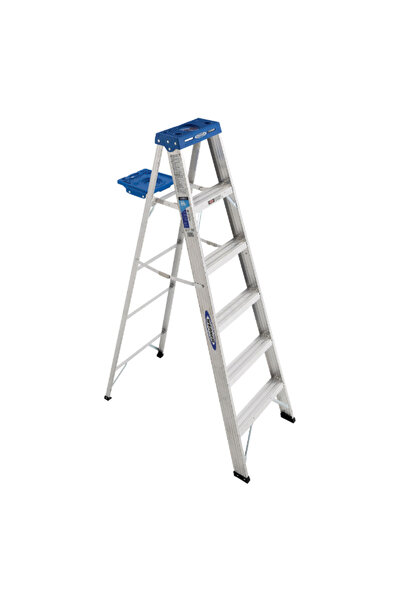 WERNER Durable and Reliable Slip Resistant High Quality Aluminium 6 Step Ladder