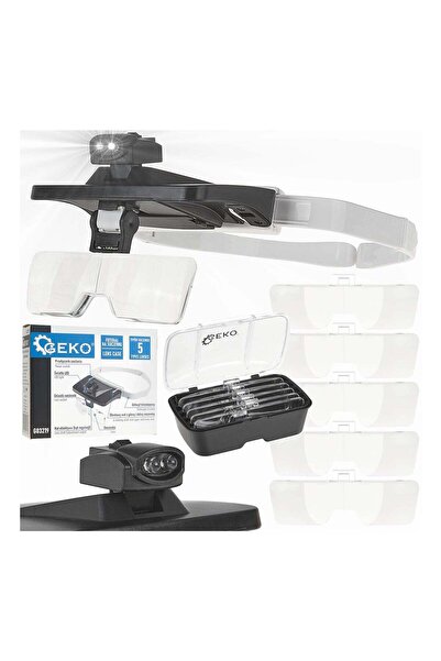 GEKO OCHELARI DE MARIRE CU 5 LENTILE INTERSCHIMBABILE SI LED - PENTRU PRECIZIE