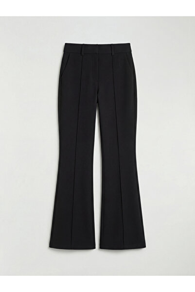 LC Waikiki Siyah Yüksek Bel İspanyol Paça Kadın Pantolon