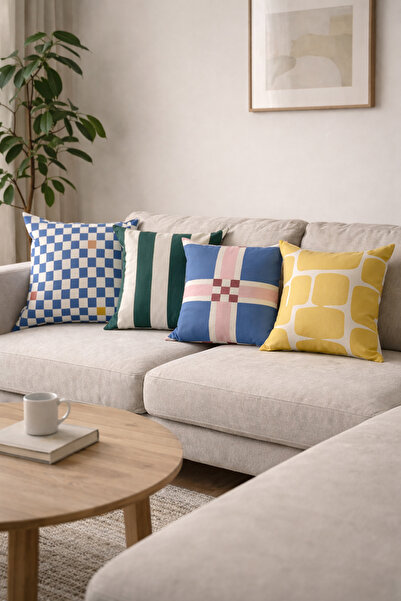 Evdek Double-Sided Printed 4-Piece Throw Pillow Cover 6Eod1