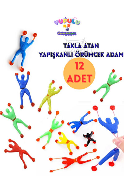 YUPULU Yapışkan Örümcek Adam 12 ADET Cama, Duvara ve Dolaba Sağlam Yapışan Ta...