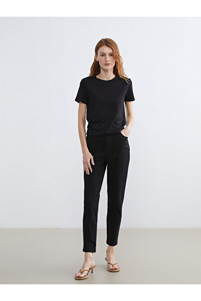 LC Waikiki Black Elastic Waist Slim Mom Women's Jeans