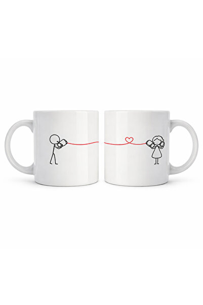 Share the Love Couple Line Art Love - Drinking Mugs