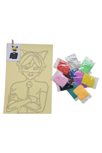 OEM Colored Sand Drawing - Black Cat Model