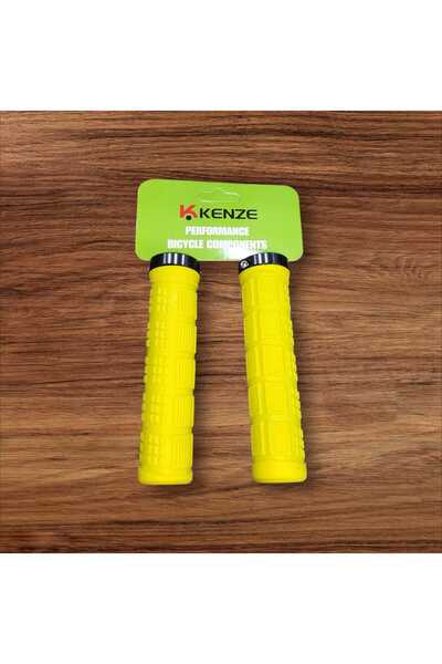 KENZE Bisiklet Elcik Seti Sarı – Kaymaz Ergonomik Kauçuk Gidon Elciği MTB Yol...