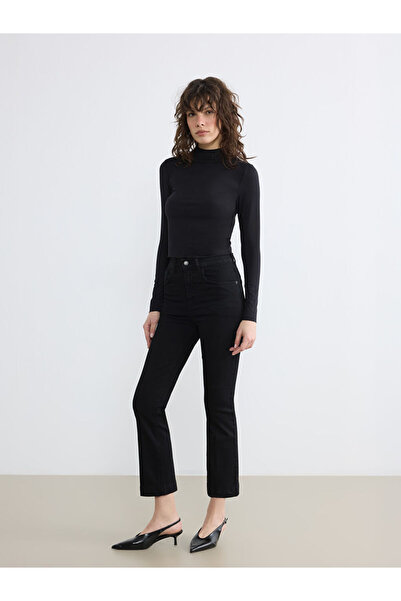 LC Waikiki Pantaloni de damă Sparkly Choices Crop cu tiv evazat de la Shining...