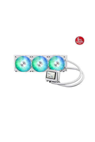 ASUS Max Gaming Lc360 Argb Lcd White Argb Aio White Liquid Cooler with 2.4” I...