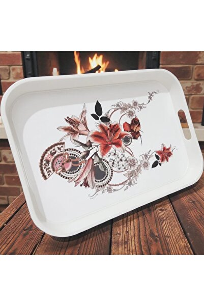 Harmony ÇİLİNGİR ZÜCCACİYE Dikdörtgen Plastik Kahve Çay Sunum Tepsisi (35x24x...