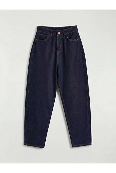 LC Waikiki Indigo High Waist Balloon Fit Women's Jean Trousers
