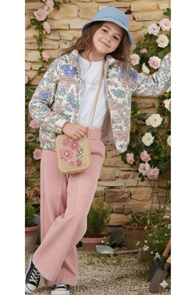 JABBER Girl's Floral Embroidered Jacket and Pants 3-Piece Set (3-4/9-10 Years)