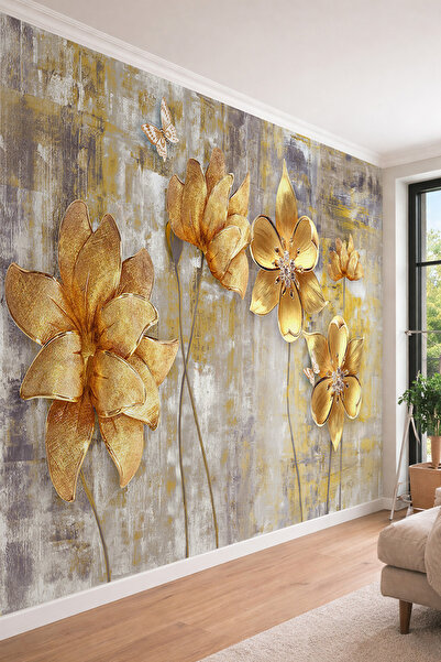 dreamwall Çiçekli Ağaç Tüneli - Ofis ve Salon İçin Tekstil Duvar Kağıdı