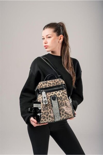 kendim fashion Poge Leopard Skin Sleeve and Backpack