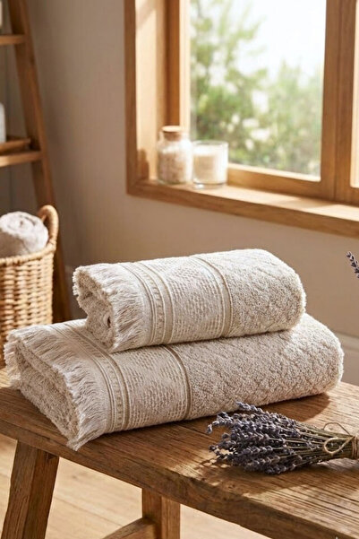 Valmia Home طقم مناشف حمام مكون من قطعتين مصنوع من القطن بنسبة 100% (مقاس كبي...