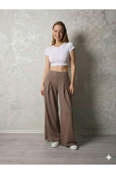 Maison La Femme Women's pleated palazzo pants with hidden pockets