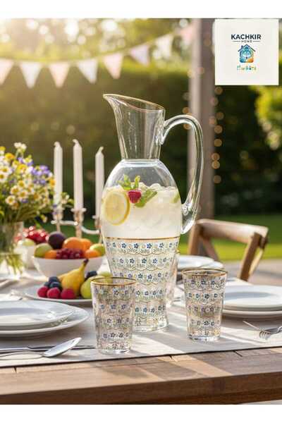 KACHKIRHOME Paşabahçe Sürahi Beykoz Desen El İşçiliği Klasik Sunum Karaf