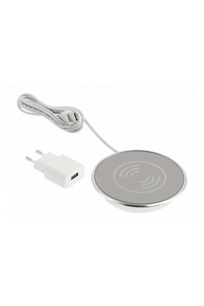 GTV Wireless Charger with USB, LUX, Silver, 2m Power Cable, 10W
