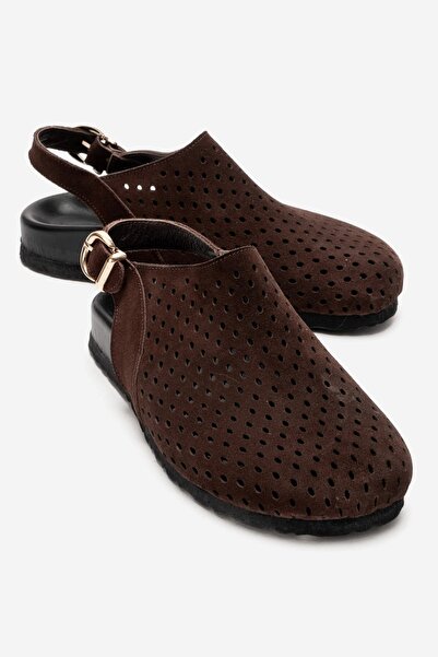 Zeynep Sıradağlı Darcy Kadın Hakiki Deri Sandalet Kahve Süet