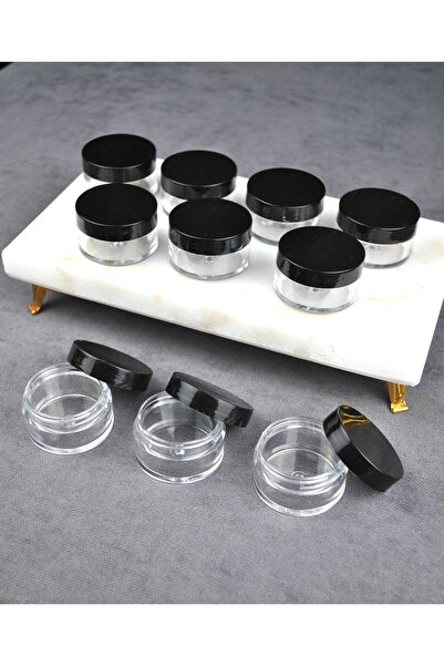 Qualitev 10 Pieces Mica 10 ml Cream Jars Small 4 cm Jewelry Mini Travel Cream...