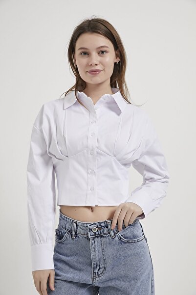 Arma Life Armalife 0426-1 Cropped Women's Shirt with Corset Detail