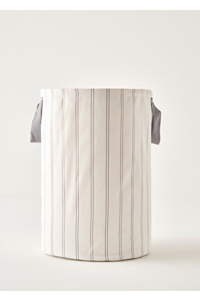 Bella Maison %100 Pamuk Stripe Çamaşır Sepeti Beyaz (36x50 cm)