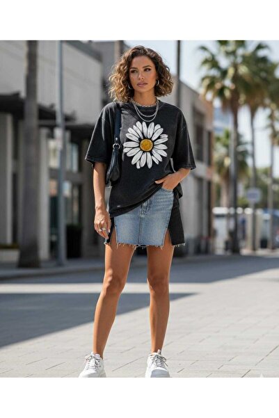 ZEMLİYA T-Shirt - Μαύρο - Oversize