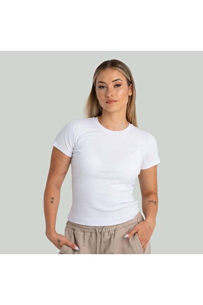 GymBeam Tricou cu nervuri pentru femei, alb - STRIX