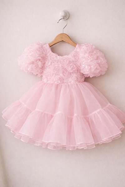 lunavella Girls' Formal Balloon Sleeve Dress for Birthday, Wedding and Specia...