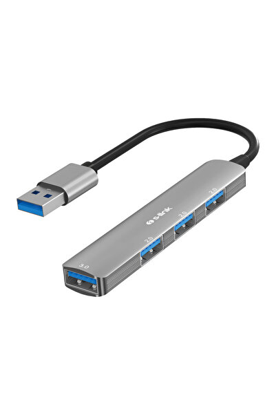 EASERA TİCARET S-LINK SW-U333 محول USB3.0 إلى 3 منافذ USB 2.0 ومنفذ USB 3.0 و...