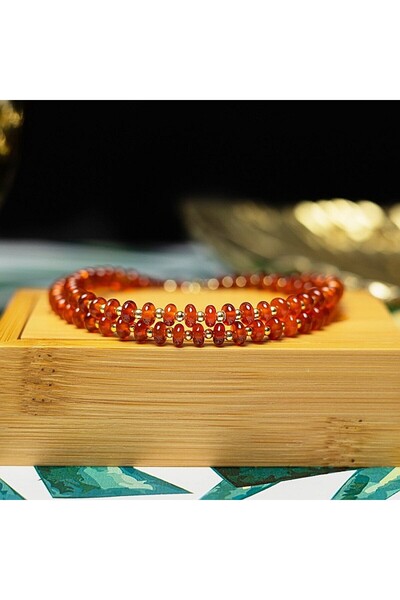 Ezera Κολιέ Choker από ημιπολύτιμους λίθους Carneol