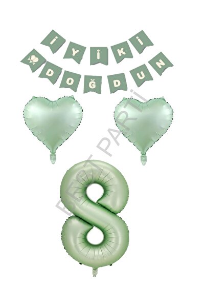 BEST PARTİ مجموعة لافتات عيد الميلاد باللون الأخضر على شكل قلب من BEST - العمر 8