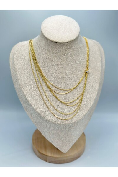 BYYEŞO Çoklu İnce Zincir Kolye (Çelik)