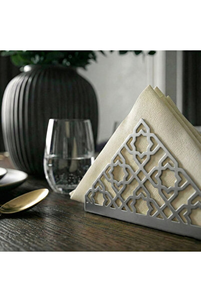iwa concept Geometric Ramadan Metal Napkin Holder - Metal Tableware Iftar Dec...