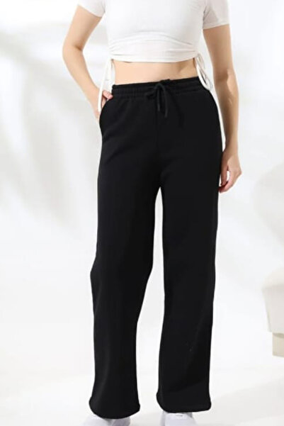 ESSFASIHON 3 İp Şardonlu Palazzo Bottom Tracksuit