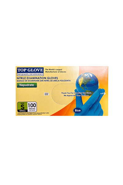 Top Glove Examination Gloves S Nitrile Blue Powder-Free