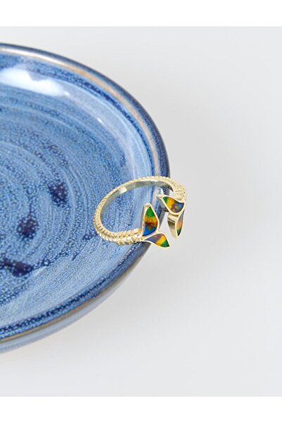 Jimmy Key Altın Rengi Kuyruk Detaylı Zarif Yüzük