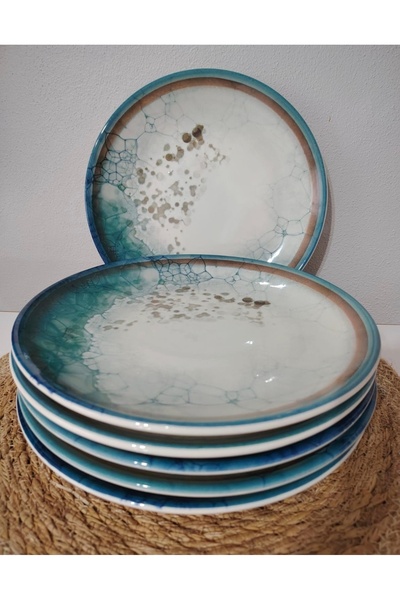 Güral Porcelain Marble Pattern 6 Pieces 25 cm Serving Plate