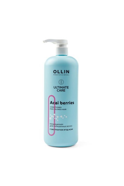 OLLİN Balsam profesional, ACAI BERRIES, 1000ml, pentru păr vopsit cu extract ...