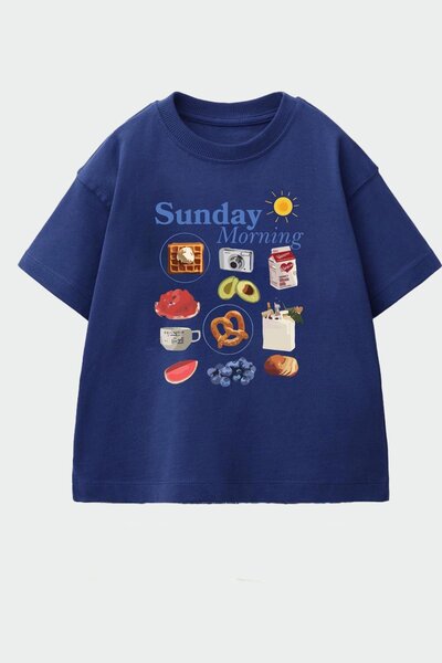 Monila Kız Çocuk Pamuklu Bisiklet Yaka Baskılı T-Shirt