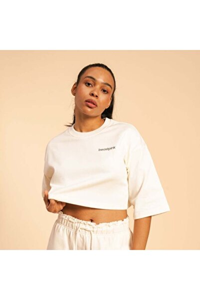 GymBeam Tricou scurt Serenity pentru femei, culoarea ivory - BeastPink