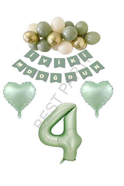 BEST PARTİ أفضل مجموعة بالونات لاتكس على شكل قلب باللون الأخضر لعيد الميلاد -...