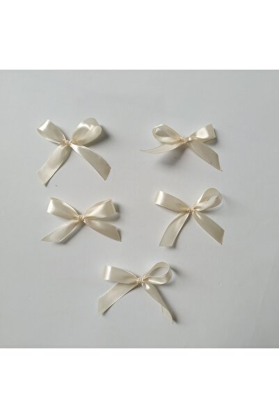 parıltı organizasyon Satin Bow Ribbon 50 Pieces Cream Small