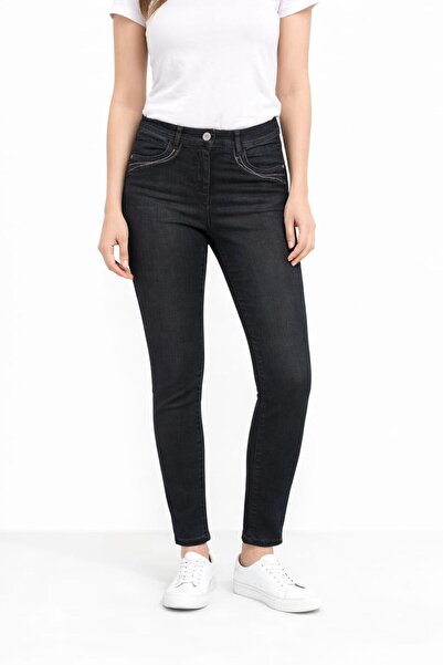 BONİTA بنطلون ليز بـ 6 جيوب وتفاصيل سلسلة، 5 جيوب، ليكرا، ضيق، مناسب للرحلات