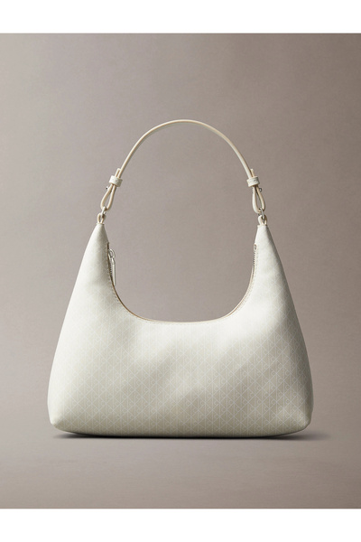Calvin Klein حقيبة كتف نسائية بيضاء من EMBLEM AOP CONV