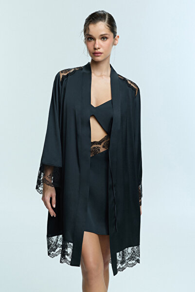 Penti Black Ange Dressing Gown