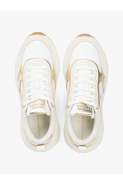 Tommy Hilfiger TH Chunky Runner Metalik Kadın Gold Sneaker FW0FW092040HU